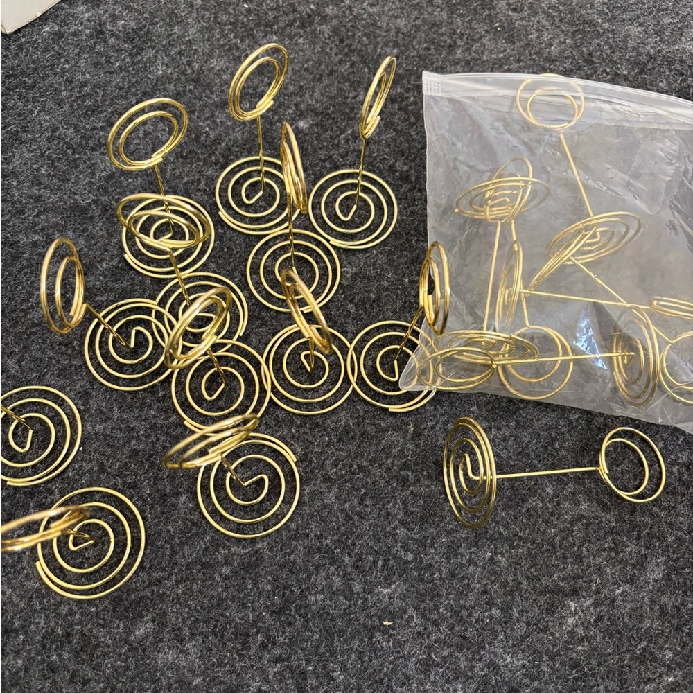 Gold table number holders. Light weight